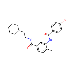 Cc1ccc(C(=O)NCCC2CCCCC2)cc1NC(=O)c1ccc(O)cc1 ZINC000013757522