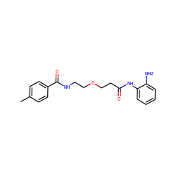 Cc1ccc(C(=O)NCCOCCC(=O)Nc2ccccc2N)cc1 ZINC000117586658