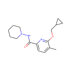 Cc1ccc(C(=O)NN2CCCCC2)nc1OCC1CC1 ZINC000150203174