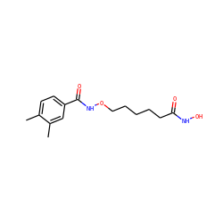 Cc1ccc(C(=O)NOCCCCCC(=O)NO)cc1C ZINC000095593586