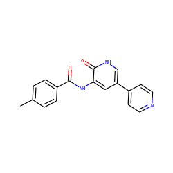 Cc1ccc(C(=O)Nc2cc(-c3ccncc3)c[nH]c2=O)cc1 ZINC000071329458