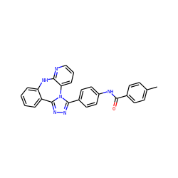 Cc1ccc(C(=O)Nc2ccc(-c3nnc4n3-c3cccnc3Nc3ccccc3-4)cc2)cc1 ZINC000141805627