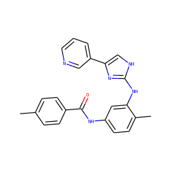 Cc1ccc(C(=O)Nc2ccc(C)c(Nc3nc(-c4cccnc4)c[nH]3)c2)cc1 ZINC000040873076