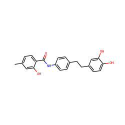 Cc1ccc(C(=O)Nc2ccc(CCc3ccc(O)c(O)c3)cc2)c(O)c1 ZINC000028091094