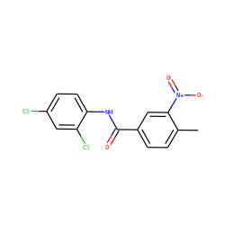 Cc1ccc(C(=O)Nc2ccc(Cl)cc2Cl)cc1[N+](=O)[O-] ZINC000000102894