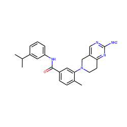 Cc1ccc(C(=O)Nc2cccc(C(C)C)c2)cc1N1CCc2nc(N)ncc2C1 ZINC000169710102