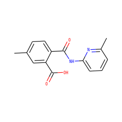 Cc1ccc(C(=O)Nc2cccc(C)n2)c(C(=O)O)c1 ZINC000103233741