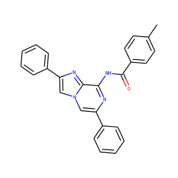 Cc1ccc(C(=O)Nc2nc(-c3ccccc3)cn3cc(-c4ccccc4)nc23)cc1 ZINC001772609301