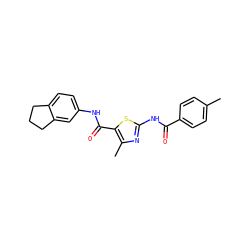 Cc1ccc(C(=O)Nc2nc(C)c(C(=O)Nc3ccc4c(c3)CCC4)s2)cc1 ZINC000001379083