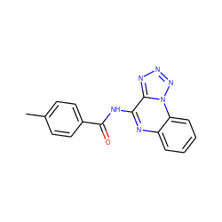 Cc1ccc(C(=O)Nc2nc3ccccc3n3nnnc23)cc1 ZINC000002443810