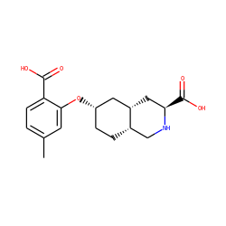 Cc1ccc(C(=O)O)c(O[C@H]2CC[C@H]3CN[C@H](C(=O)O)C[C@H]3C2)c1 ZINC000096939192