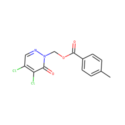Cc1ccc(C(=O)OCn2ncc(Cl)c(Cl)c2=O)cc1 ZINC000001386234