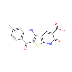 Cc1ccc(C(=O)c2sc3[nH]c(=O)c(C(=O)O)cc3c2N)cc1 ZINC000000214167