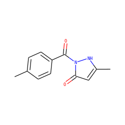 Cc1ccc(C(=O)n2[nH]c(C)cc2=O)cc1 ZINC000148750368