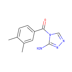 Cc1ccc(C(=O)n2cnnc2N)cc1C ZINC000000460933