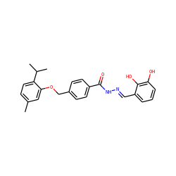 Cc1ccc(C(C)C)c(OCc2ccc(C(=O)N/N=C/c3cccc(O)c3O)cc2)c1 ZINC000003222480
