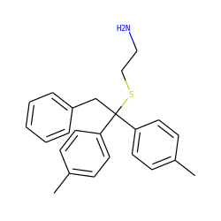 Cc1ccc(C(Cc2ccccc2)(SCCN)c2ccc(C)cc2)cc1 ZINC000084709874