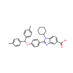 Cc1ccc(C(Oc2ccc(-c3nc4cc(C(=O)O)ccc4n3C3CCCCC3)cc2)c2ccc(C)cc2)cc1 ZINC000028571698