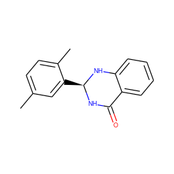 Cc1ccc(C)c([C@@H]2NC(=O)c3ccccc3N2)c1 ZINC000000410187