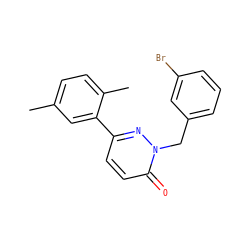 Cc1ccc(C)c(-c2ccc(=O)n(Cc3cccc(Br)c3)n2)c1 ZINC000012727156