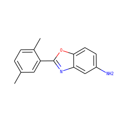 Cc1ccc(C)c(-c2nc3cc(N)ccc3o2)c1 ZINC000000912031