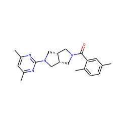 Cc1ccc(C)c(C(=O)N2C[C@@H]3CN(c4nc(C)cc(C)n4)C[C@@H]3C2)c1 ZINC000116822794