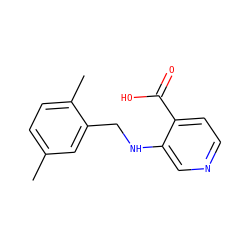 Cc1ccc(C)c(CNc2cnccc2C(=O)O)c1 ZINC000653735679