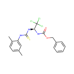 Cc1ccc(C)c(NC(=S)N[C@H](NC(=O)OCc2ccccc2)C(Cl)(Cl)Cl)c1 ZINC000008692074