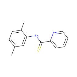 Cc1ccc(C)c(NC(=S)c2ccccn2)c1 ZINC000000310797