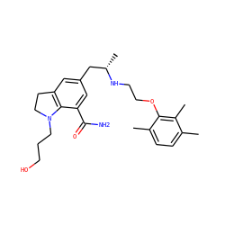 Cc1ccc(C)c(OCCN[C@@H](C)Cc2cc3c(c(C(N)=O)c2)N(CCCO)CC3)c1C ZINC000653833212