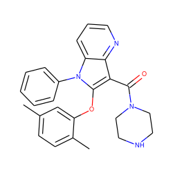 Cc1ccc(C)c(Oc2c(C(=O)N3CCNCC3)c3ncccc3n2-c2ccccc2)c1 ZINC000072183339