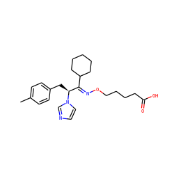 Cc1ccc(C[C@@H](/C(=N/OCCCCC(=O)O)C2CCCCC2)n2ccnc2)cc1 ZINC000003931776