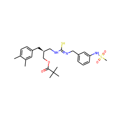 Cc1ccc(C[C@@H](CN/C(S)=N/Cc2cccc(NS(C)(=O)=O)c2)COC(=O)C(C)(C)C)cc1C ZINC000013523893