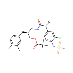 Cc1ccc(C[C@@H](CNC(=O)[C@H](C)c2ccc(NS(C)(=O)=O)c(Cl)c2)COC(=O)C(C)(C)C)cc1C ZINC000014973234