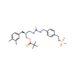 Cc1ccc(C[C@@H](CNC(=S)NCc2ccc(CNS(C)(=O)=O)cc2)COC(=O)C(C)(C)C)cc1C ZINC000013523900