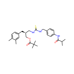 Cc1ccc(C[C@@H](CNC(=S)NCc2ccc(NC(=O)C(C)C)cc2)COC(=O)C(C)(C)C)cc1C ZINC000013523887
