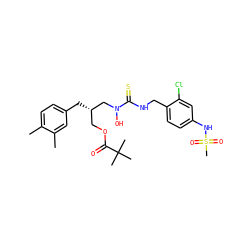 Cc1ccc(C[C@@H](COC(=O)C(C)(C)C)CN(O)C(=S)NCc2ccc(NS(C)(=O)=O)cc2Cl)cc1C ZINC000026391762