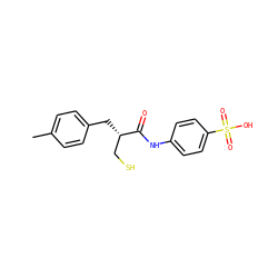 Cc1ccc(C[C@@H](CS)C(=O)Nc2ccc(S(=O)(=O)O)cc2)cc1 ZINC000013449764