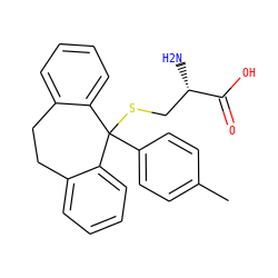Cc1ccc(C2(SC[C@H](N)C(=O)O)c3ccccc3CCc3ccccc32)cc1 ZINC000205127241