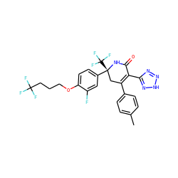 Cc1ccc(C2=C(c3nn[nH]n3)C(=O)N[C@](c3ccc(OCCCC(F)(F)F)c(F)c3)(C(F)(F)F)C2)cc1 ZINC001772583898