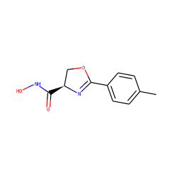 Cc1ccc(C2=N[C@@H](C(=O)NO)CO2)cc1 ZINC000013474876