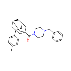Cc1ccc(C23C[C@H]4C[C@@H](CC(C(=O)N5CCN(Cc6ccccc6)CC5)(C4)C2)C3)cc1 ZINC000101112739