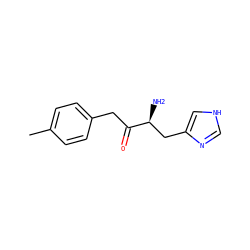 Cc1ccc(CC(=O)[C@@H](N)Cc2c[nH]cn2)cc1 ZINC000028647720