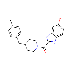 Cc1ccc(CC2CCN(C(=O)c3nc4ccc(O)cc4[nH]3)CC2)cc1 ZINC000036294452