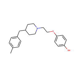 Cc1ccc(CC2CCN(CCOc3ccc(O)cc3)CC2)cc1 ZINC000013799528