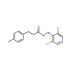 Cc1ccc(CCC(=O)NNc2c(Cl)cncc2Cl)cc1 ZINC000084654051