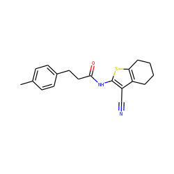 Cc1ccc(CCC(=O)Nc2sc3c(c2C#N)CCCC3)cc1 ZINC000020158961