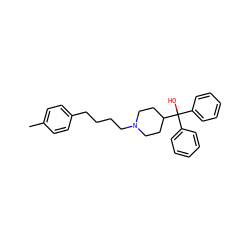 Cc1ccc(CCCCN2CCC(C(O)(c3ccccc3)c3ccccc3)CC2)cc1 ZINC000045285677