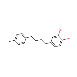 Cc1ccc(CCCCc2ccc(O)c(O)c2)cc1 ZINC000028896166
