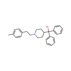 Cc1ccc(CCN2CCC(C(O)(c3ccccc3)c3ccccc3)CC2)cc1 ZINC000045285963